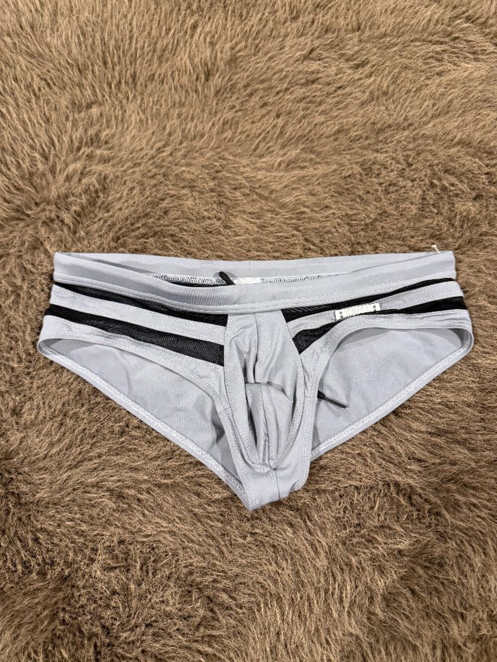 Gregg Homme Men's Swim Brief Size Medium Gray and Black Like New